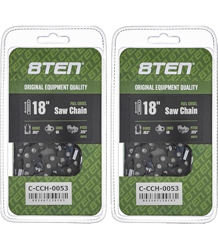 Amazon.com: 8TEN Semi Chisel Chainsaw Chain 18 Inch .050 3/8 66DL